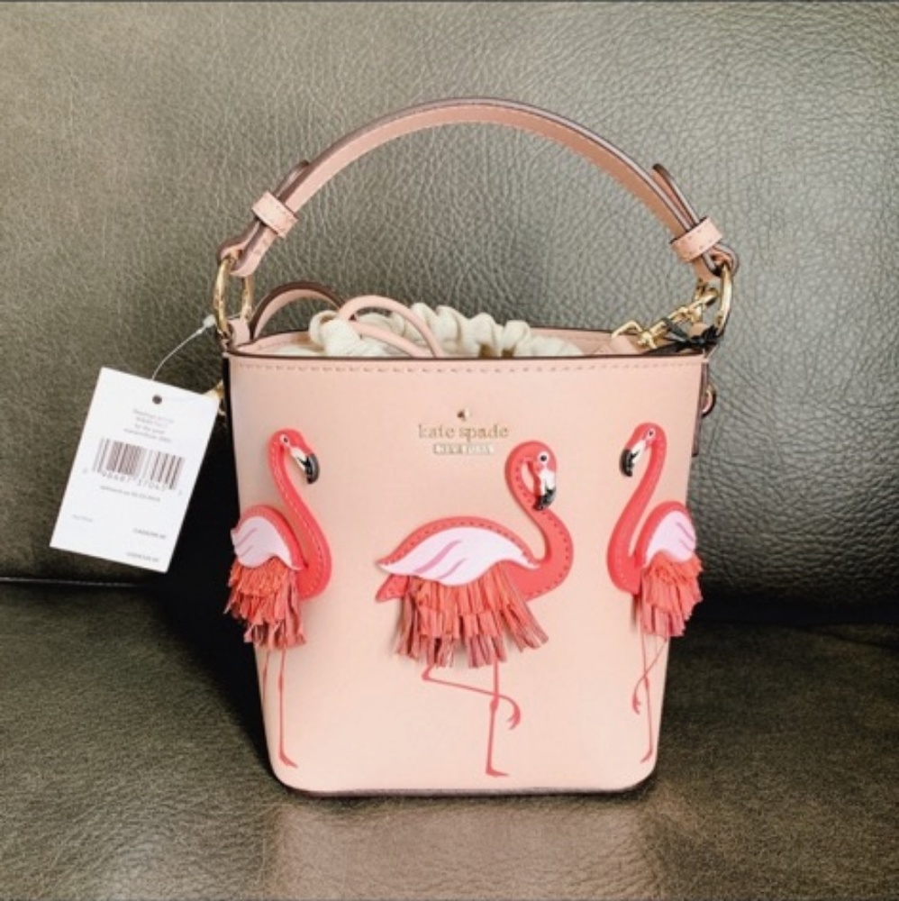 Kate Spade Flamingo Pippa Bucket Bag - Picture 5 of 8